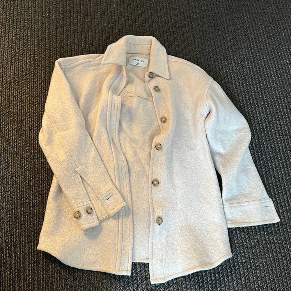 Aritzia Babaton wool shacket jacket button down size xxs